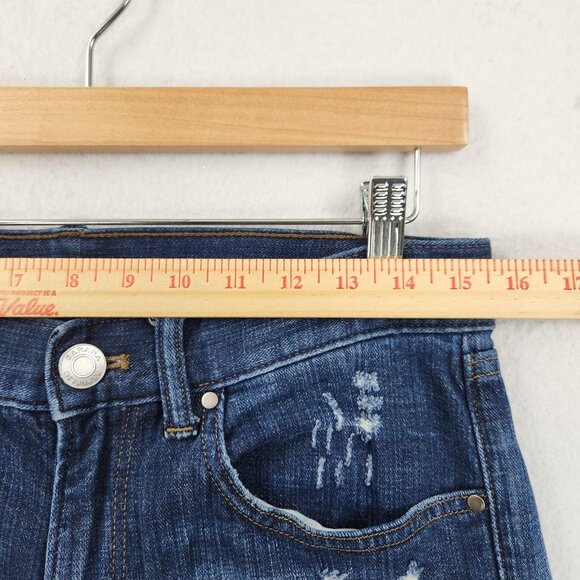 Banana Republic Jeans Womens 27 Blue Boyfriend Distressed Mid Rise Stretch Denim - Picture 4 of 13